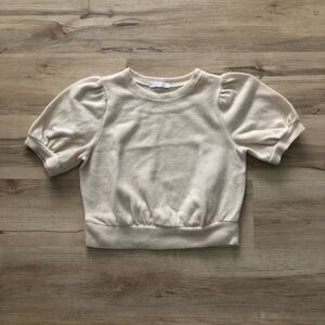 Ces Femme Cream Puff Sleeve Crop Top